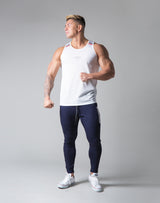 2 Line Mesh Tanktop - White