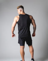 2 Line Mesh Tanktop - Black