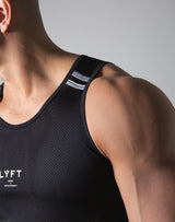 2 Line Mesh Tanktop - Black