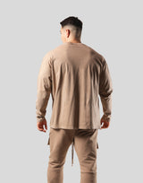 Lion Ring Vintage Long Sleeve Tee - Beige