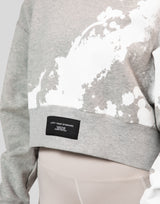Splash Cropped Crewneck Sweat - Grey