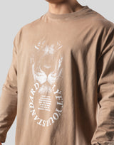 Lion Ring Vintage Long Sleeve Tee - Beige