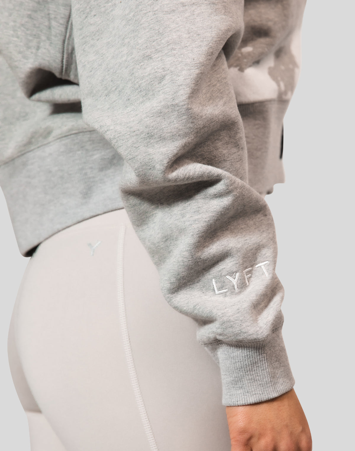 Splash Cropped Crewneck Sweat - Grey