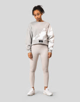 Splash Cropped Crewneck Sweat - Grey