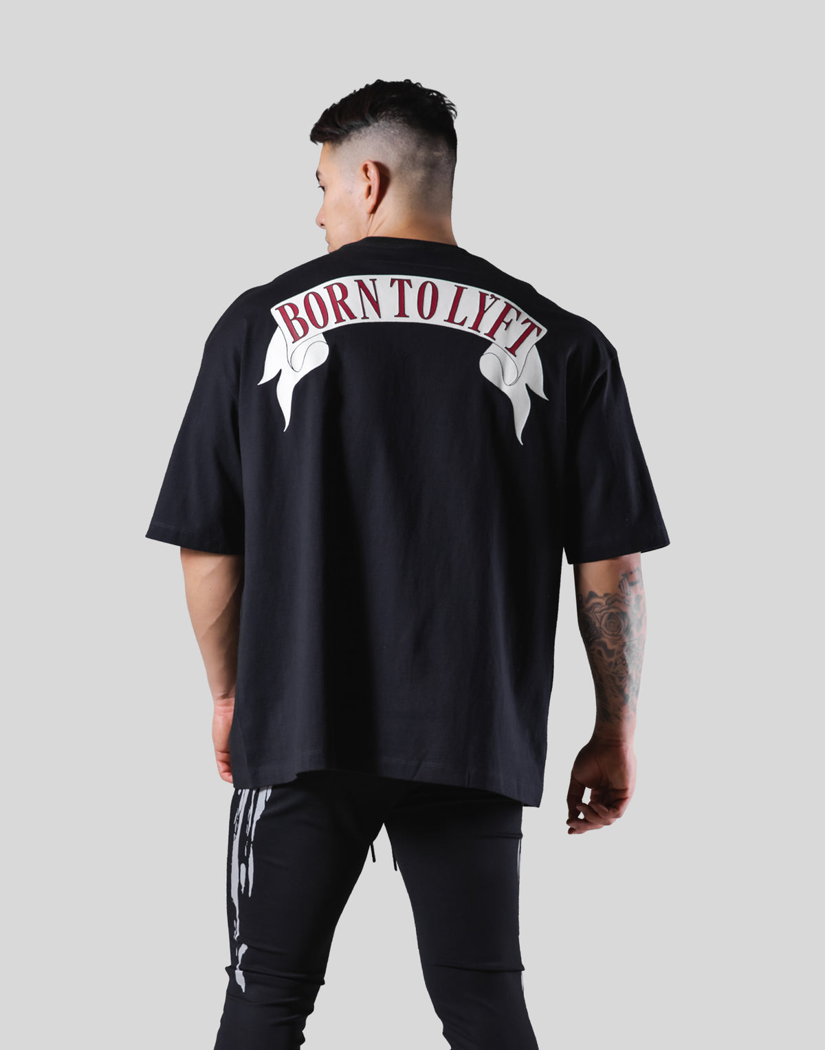 Back Arch Flag Big T-Shirt - Black