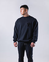 Y Wappen Oversize Crewneck Sweat - Black