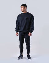 Y Wappen Oversize Crewneck Sweat - Black