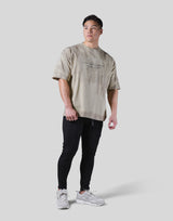 Tie Dye Box Patch Big T-Shirt - Beige