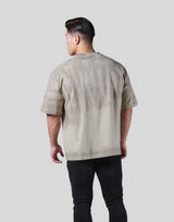 Tie Dye Box Patch Big T-Shirt - Beige
