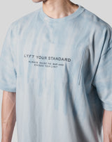 Tie Dye Box Patch Big T-Shirt - Light Blue