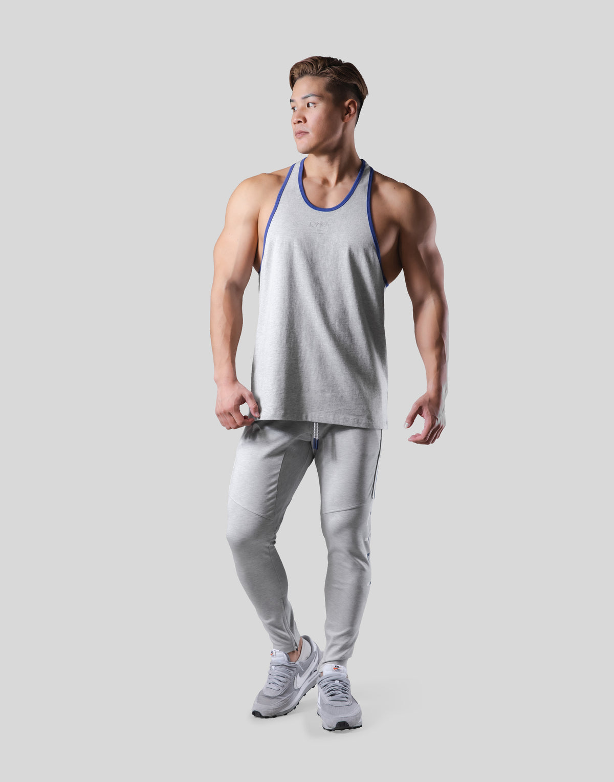 Piping Training Tanktop - Grey/Blue