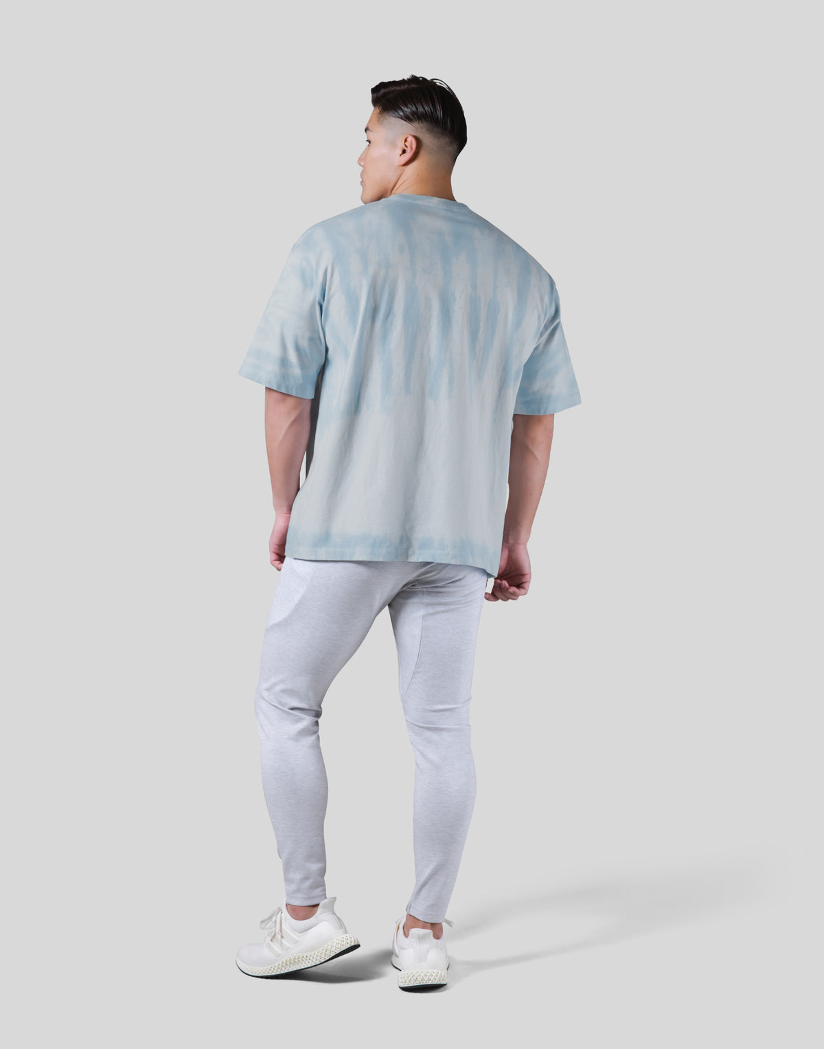 Tie Dye Box Patch Big T-Shirt - Light Blue