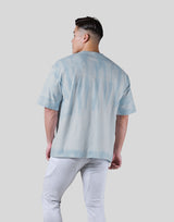 Tie Dye Box Patch Big T-Shirt - Light Blue