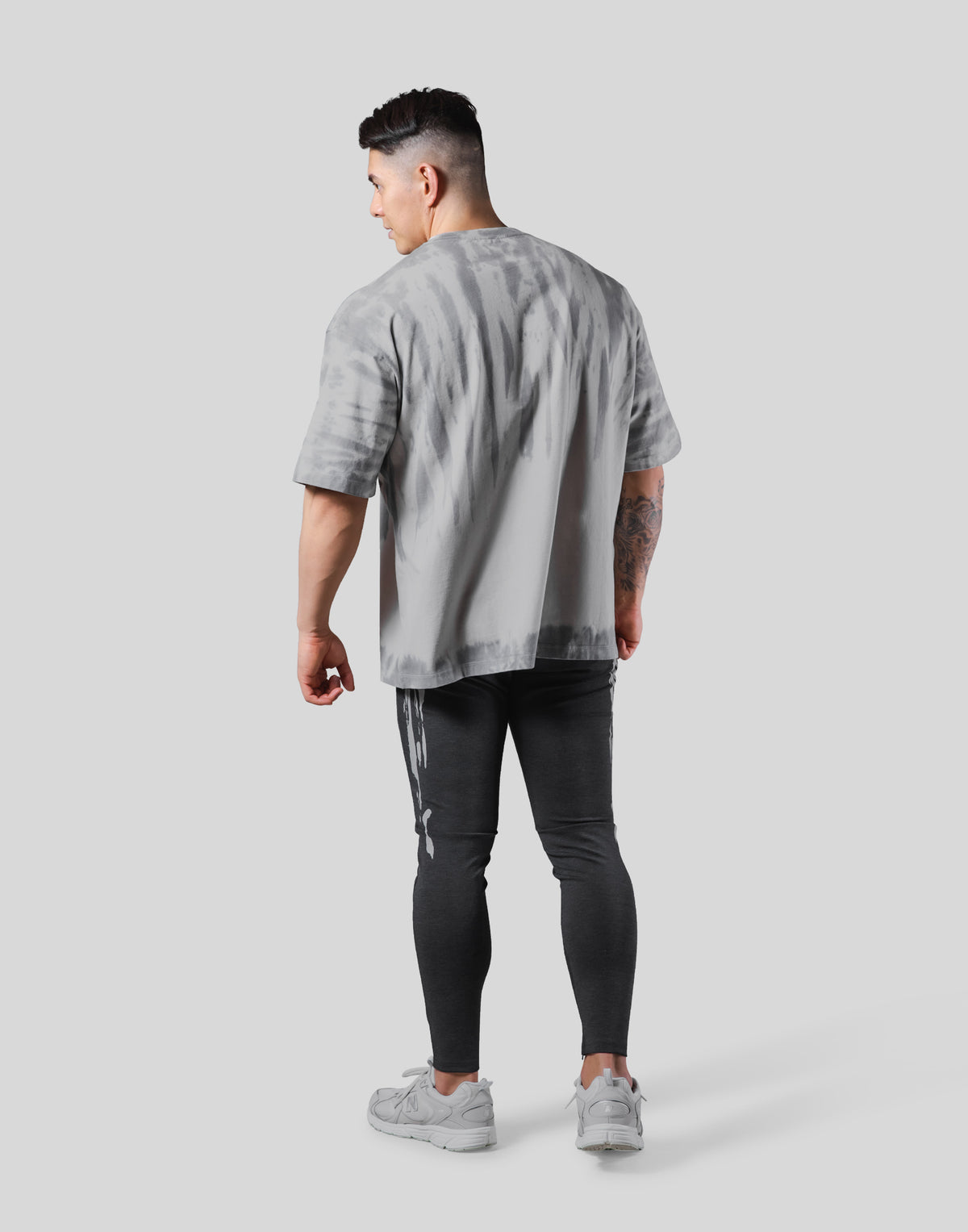 Tie Dye Box Patch Big T-Shirt - Grey