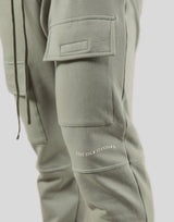 Stretch Sweat Cargo Pants - Olive