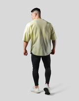 Thunder Logo Wide Shoulder Big T-Shirt - Lime