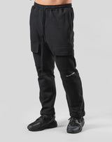 Stretch Sweat Cargo Pants - Black