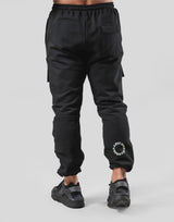 Stretch Sweat Cargo Pants - Black