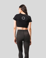 Message Ring Cropped T-Shirt - Black