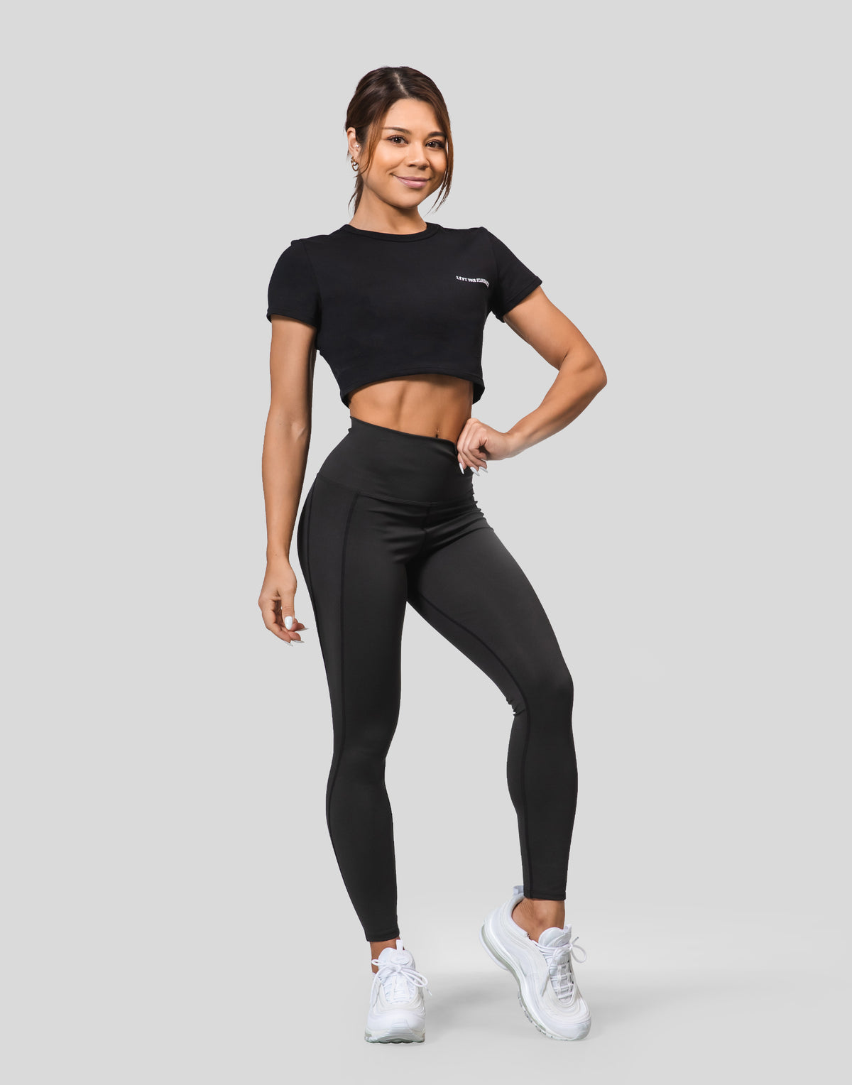 Message Ring Cropped T-Shirt - Black