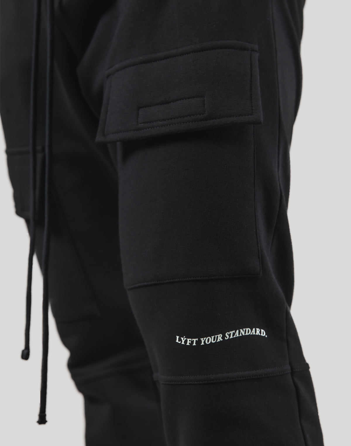 Stretch Sweat Cargo Pants - Black
