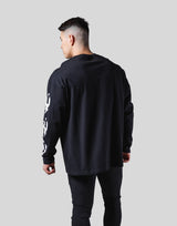 Thunder Y Sleeve Long T-Shirt - Black
