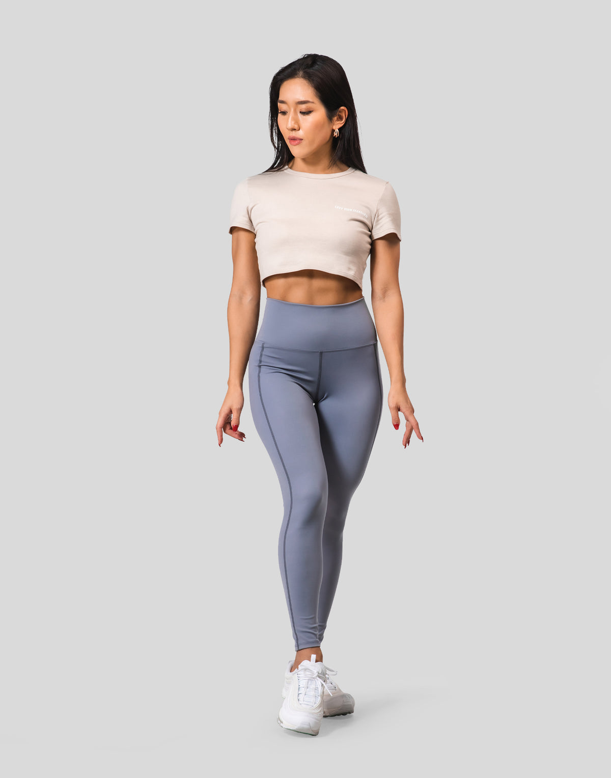 Message Ring Cropped T-Shirt - Beige