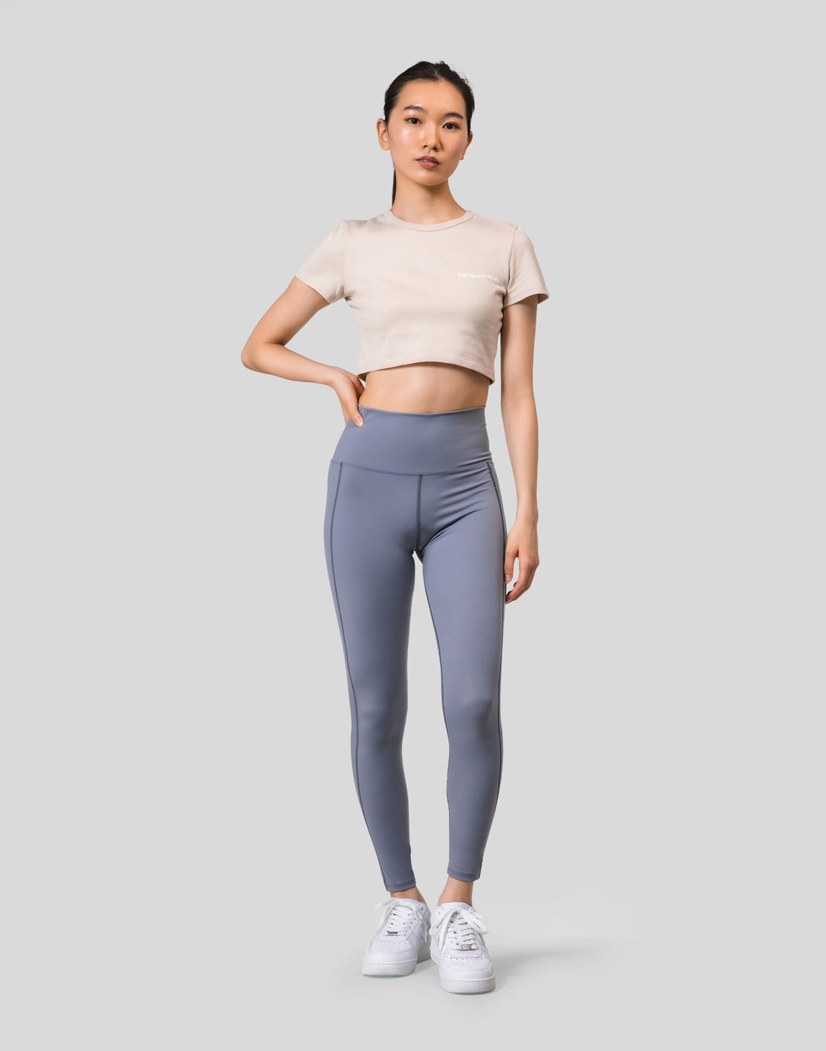 Message Ring Cropped T-Shirt - Beige