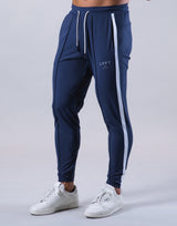 One Line Stretch Pleats Pants - Navy