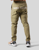 Back Message Separate Nylon Pants - Olive