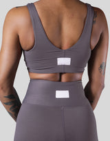 Ribbed Back Label Bratop - Ash Grey