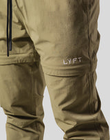 Back Message Separate Nylon Pants - Olive