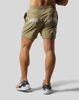 Back Message Separate Nylon Pants - Olive