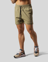 Back Message Separate Nylon Pants - Olive