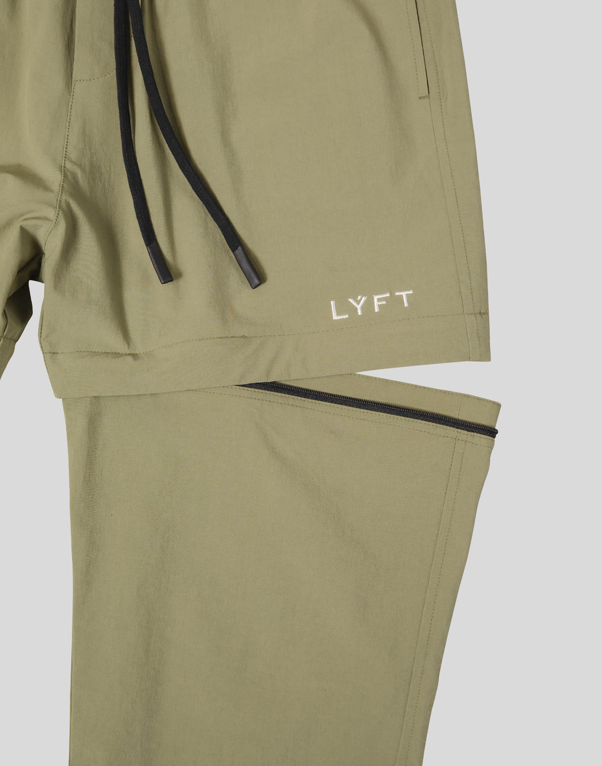 Back Message Separate Nylon Pants - Olive