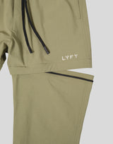 Back Message Separate Nylon Pants - Olive