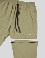 Back Message Separate Nylon Pants - Olive