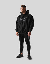 Wide Separate Oversize Sweat Hoodie - Black
