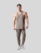 Stretch Waffle Nylon Training Tanktop - Sand