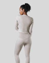 Stretch Slim Long Sleeve T-Shirt - Ivory