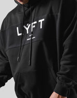 Wide Separate Oversize Sweat Hoodie - Black