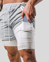 2Way Active Shorts / With Leggings 2 - Grey