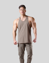 Stretch Waffle Nylon Training Tanktop - Sand
