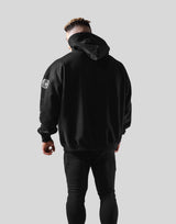 Wide Separate Oversize Sweat Hoodie - Black