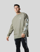 Thunder Y Sleeve Long T-Shirt - Olive