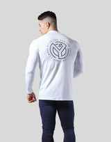 Half Zip Stretch Long T-Shirt - White