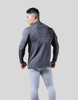Half Zip Stretch Long T-Shirt - Dark Grey