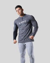 Half Zip Stretch Long T-Shirt - Dark Grey