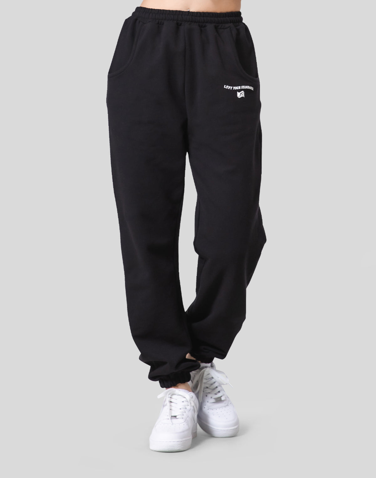 Message Logo Stretch Sweat Pants - Black