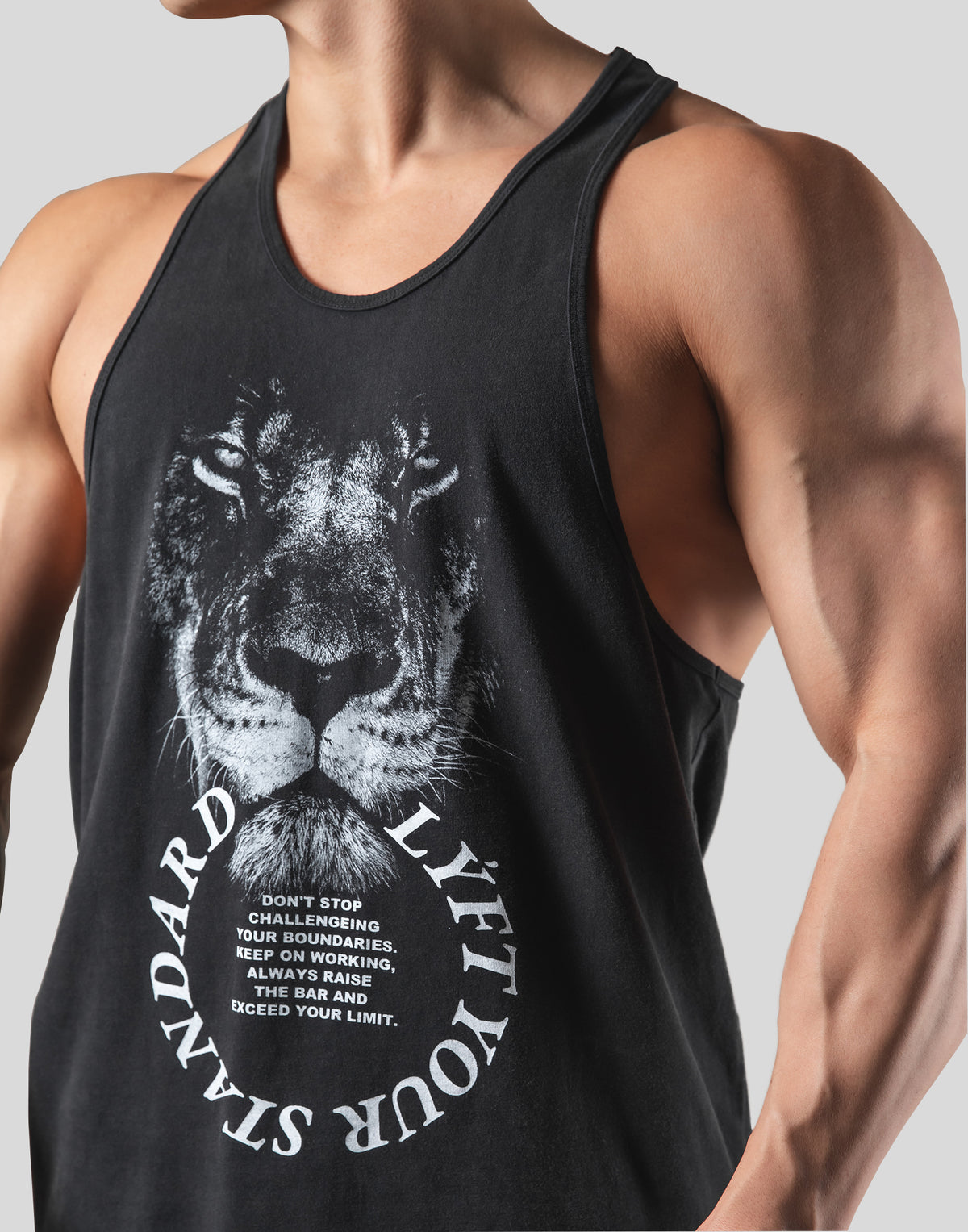 Lion Ring Vintage Training Tanktop - Black